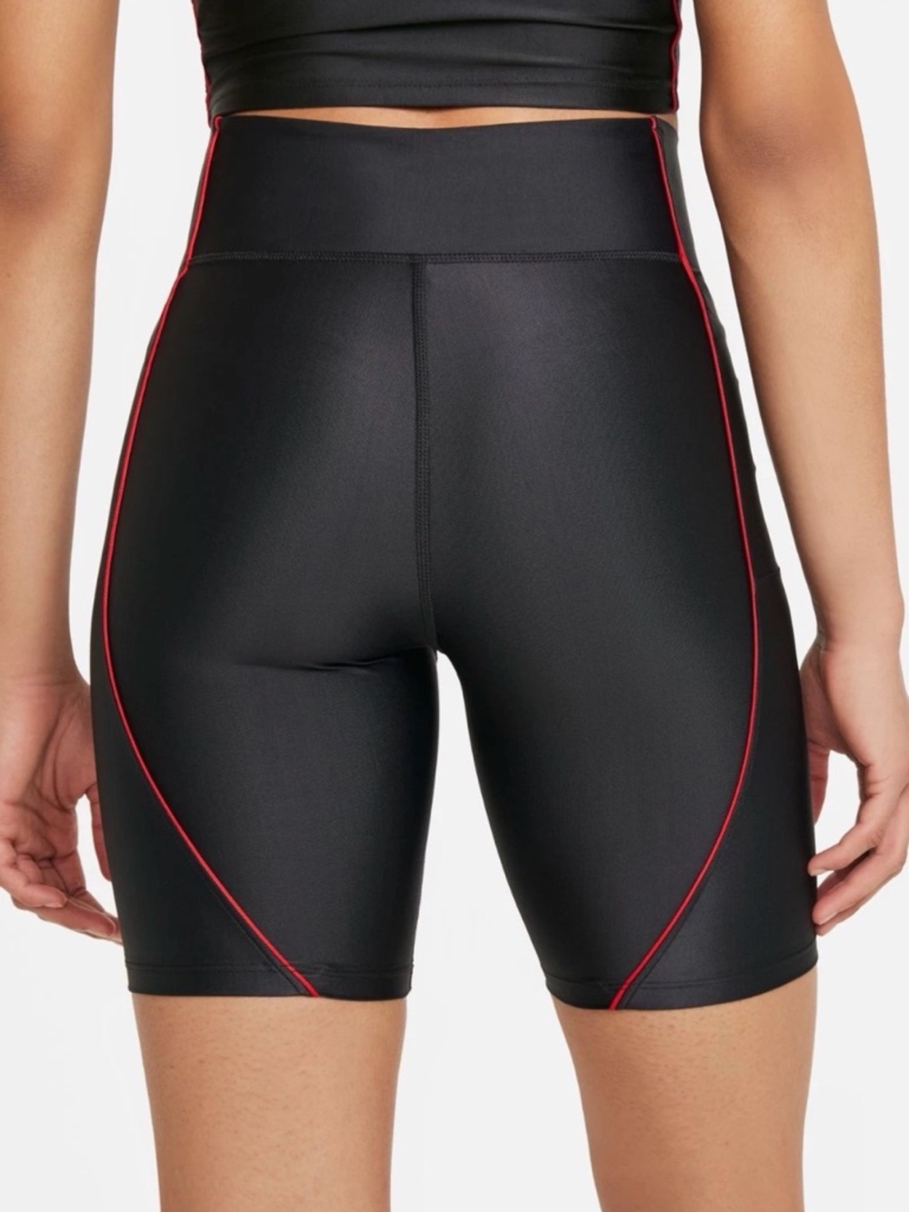 Jordan Black Bike Shorts with Red Contrast Stitching - Picture 4 of 8